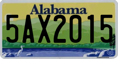 AL license plate 5AX2015