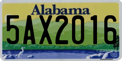 AL license plate 5AX2016