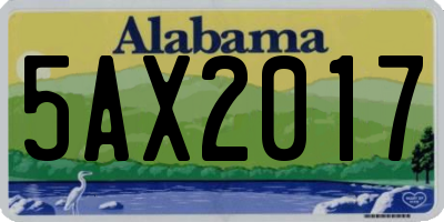 AL license plate 5AX2017