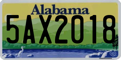 AL license plate 5AX2018