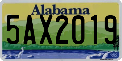 AL license plate 5AX2019
