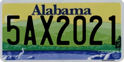 AL license plate 5AX2021