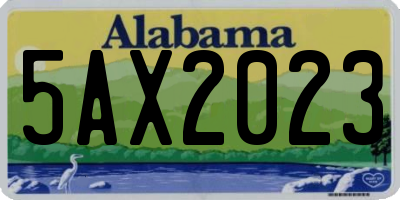 AL license plate 5AX2023