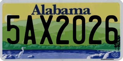 AL license plate 5AX2026