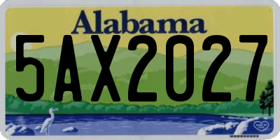 AL license plate 5AX2027