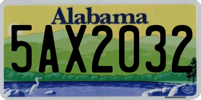 AL license plate 5AX2032