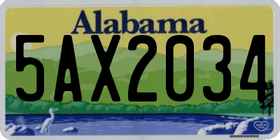 AL license plate 5AX2034