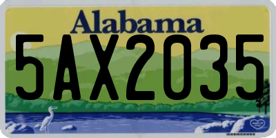 AL license plate 5AX2035