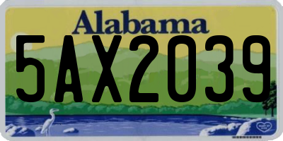 AL license plate 5AX2039