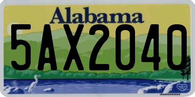 AL license plate 5AX2040