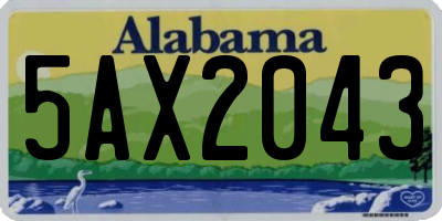 AL license plate 5AX2043