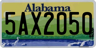 AL license plate 5AX2050