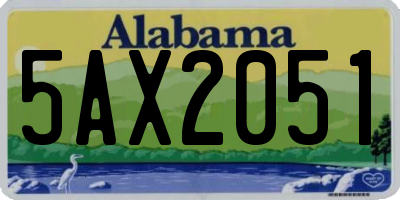 AL license plate 5AX2051