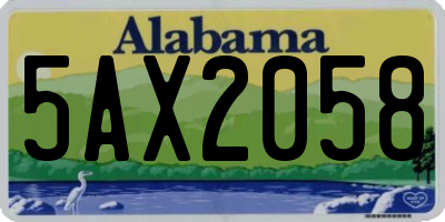 AL license plate 5AX2058