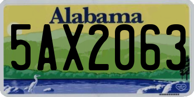 AL license plate 5AX2063