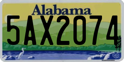 AL license plate 5AX2074