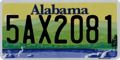 AL license plate 5AX2081