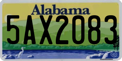 AL license plate 5AX2083