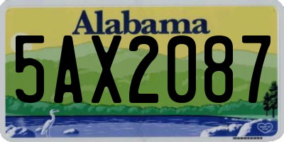 AL license plate 5AX2087