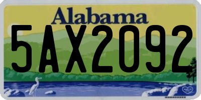 AL license plate 5AX2092