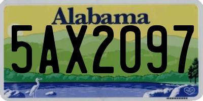 AL license plate 5AX2097
