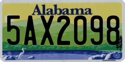 AL license plate 5AX2098