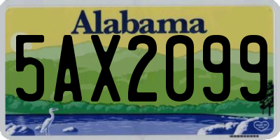 AL license plate 5AX2099