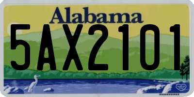 AL license plate 5AX2101