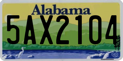 AL license plate 5AX2104