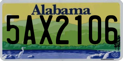 AL license plate 5AX2106
