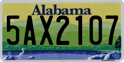 AL license plate 5AX2107