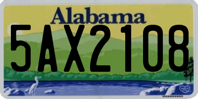 AL license plate 5AX2108