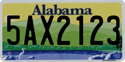 AL license plate 5AX2123