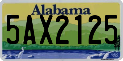 AL license plate 5AX2125