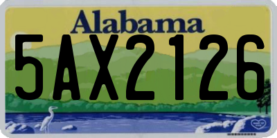 AL license plate 5AX2126