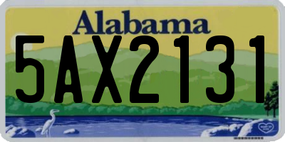 AL license plate 5AX2131