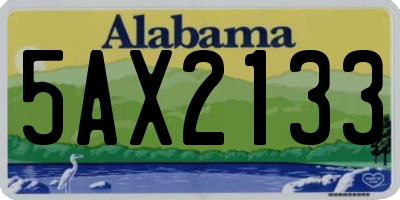 AL license plate 5AX2133