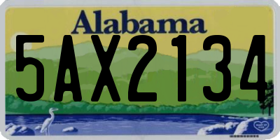 AL license plate 5AX2134
