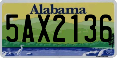 AL license plate 5AX2136