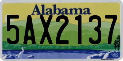 AL license plate 5AX2137