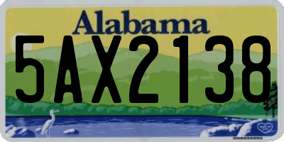 AL license plate 5AX2138