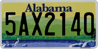 AL license plate 5AX2140