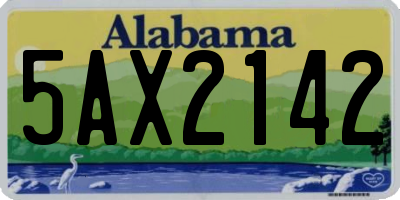 AL license plate 5AX2142