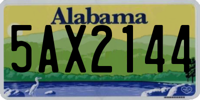 AL license plate 5AX2144