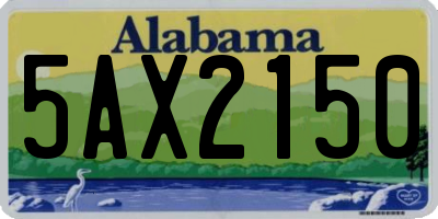 AL license plate 5AX2150