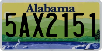 AL license plate 5AX2151
