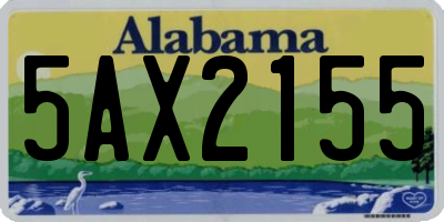 AL license plate 5AX2155