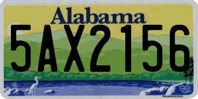 AL license plate 5AX2156