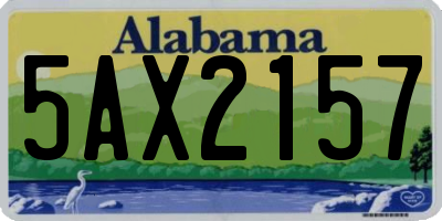 AL license plate 5AX2157