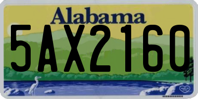 AL license plate 5AX2160